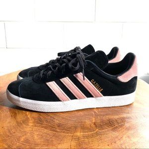 EUC Adidas Gazelle Black Pink Suede 8.5